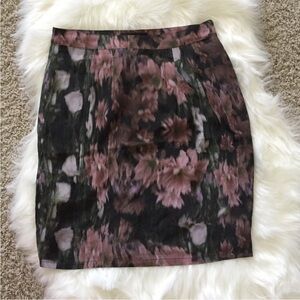 Evette & k 100% Silk Floral Pencil Skirt